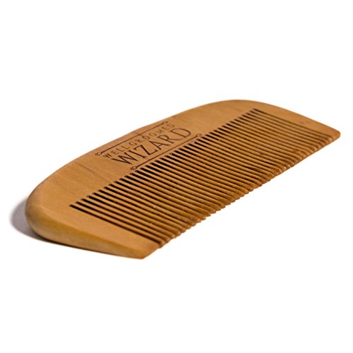 Well Groomed Wizard Peine Barba Clásico de Madera Anti Estática para la Barba, el Bigote y el del Pelo | Utilizar con Aceites, Bálsamos y Cera