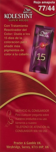 Wella Kolestint Tinte De Cabello Kit, Tono 7744 Rojo Cobrizo 210 g