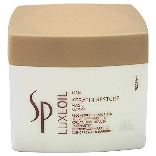 Wella Professionals – Máscara reparadora para cabellos dañados de Keratina– Máscara LuxeOil Keratin Restore – 400 ml