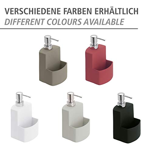 WENKO 3620115100 Dispensador de detergente para cocina True Colours Festival blanco - Soft-Touch superficie , 0.38 L, Cerámica Soft-Touch, 10 x 18 x 10 cm, Blanco