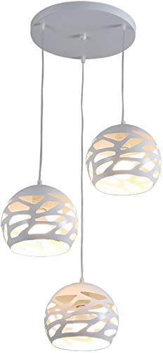 WENMIN Suspensión Lámpara Moderna Lámpara Elegante Creativo Redondo Blanco del Hierro Cable Design Techo De La Pantalla para La Cocina Comedor Balcón Garret Iluminación Clásica Una Suspensión