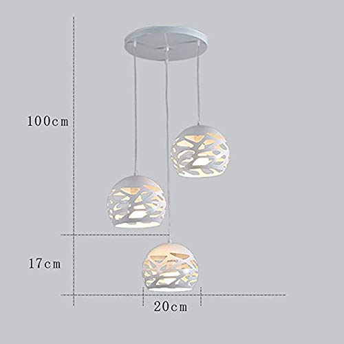 WENMIN Suspensión Lámpara Moderna Lámpara Elegante Creativo Redondo Blanco del Hierro Cable Design Techo De La Pantalla para La Cocina Comedor Balcón Garret Iluminación Clásica Una Suspensión