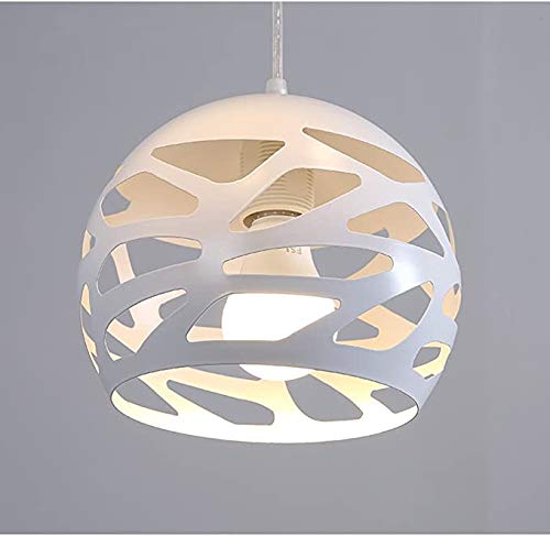 WENMIN Suspensión Lámpara Moderna Lámpara Elegante Creativo Redondo Blanco del Hierro Cable Design Techo De La Pantalla para La Cocina Comedor Balcón Garret Iluminación Clásica Una Suspensión