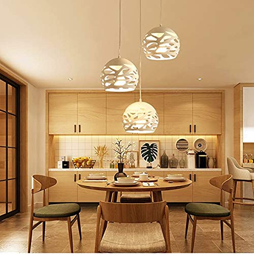 WENMIN Suspensión Lámpara Moderna Lámpara Elegante Creativo Redondo Blanco del Hierro Cable Design Techo De La Pantalla para La Cocina Comedor Balcón Garret Iluminación Clásica Una Suspensión