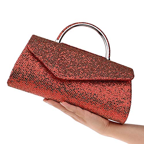 WENNEW La Bolsa de Asas Boda del Banquete de la Tarde de la Mujer fantástica Bolsa de Hombro perfumada (Color : Red)