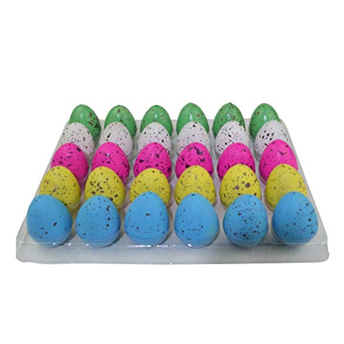Wenosda Huevos de Dinosaurio Juguete Novedad Huevo de Dinosaurio para incubar para niños Paquete de Gran tamaño de 30 Piezas (Punto de Color)