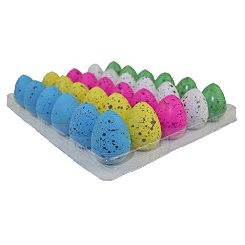 Wenosda Huevos de Dinosaurio Juguete Novedad Huevo de Dinosaurio para incubar para niños Paquete de Gran tamaño de 30 Piezas (Punto de Color)