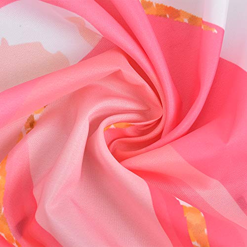 WERNNSAI Cortina Baño de Flamenco - 180 x 180cm Cortina de Ducha con Gancho Cortina Plastico Poliéster Hojas Tropicales Flores Patrones de Piña Decoración