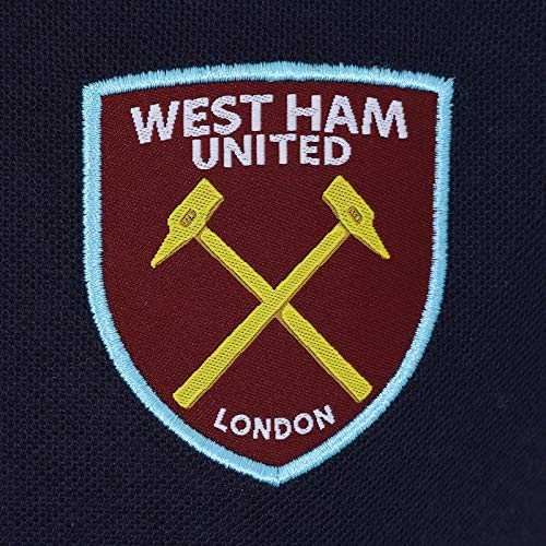 West Ham United FC Polo Oficial Para Hombre - con el Escudo del Club - Azul Marino - XL