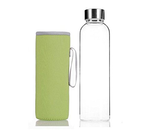 Westeng Deportes Botella de Vidrio Portátil y Nylon de Protectora bolsa-360ml