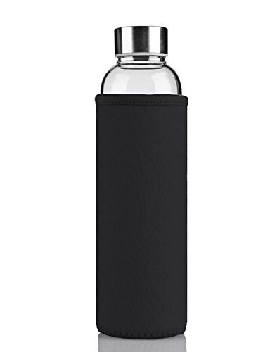 Westeng Deportes Botella de Vidrio Portátil y Nylon de Protectora bolsa-360ml