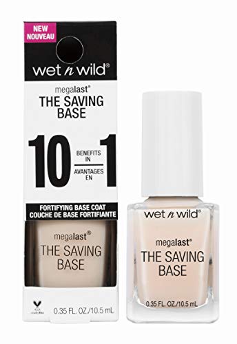 Wet n Wild Base Coat Megalast The Saving base (Never Basic) - Base para uñas – Máxima Resistencia - Tratamiento 10 en 1 - 1 unidad