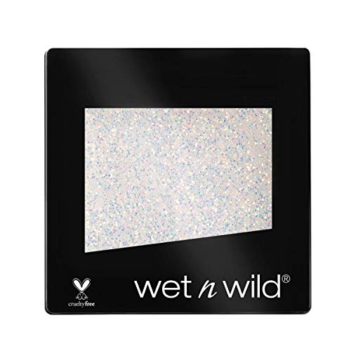 Wet n Wild - Color Icon Glitter Eyeshadow Single - Sombra de Ojos Brillante con una Fórmula Hidratante y Textura Sedosa, Glitter Maquillaje Profesional - Vegan - Color Blanco