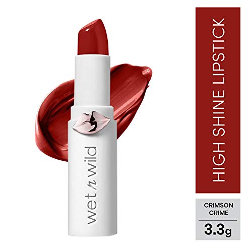 Wet n Wild Megalast Lipstick - Crimson Crime (Shine Finish) 3 Unidades 21 g, Negro (10077802117462)