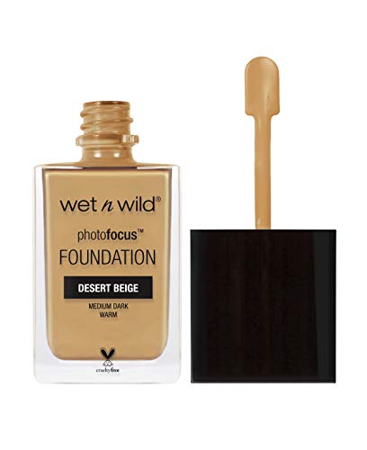 Wet 'n' Wild Photo Focus Foundation Base de Maquillaje, Alta Pigmentación, Look perfecto bajo cualquiera luces fotográfica, 30 ml, 1 unidad, Desert Beige