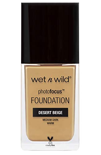 Wet 'n' Wild Photo Focus Foundation Base de Maquillaje, Alta Pigmentación, Look perfecto bajo cualquiera luces fotográfica, 30 ml, 1 unidad, Desert Beige