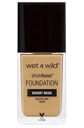 Wet 'n' Wild Photo Focus Foundation Base de Maquillaje, Alta Pigmentación, Look perfecto bajo cualquiera luces fotográfica, 30 ml, 1 unidad, Desert Beige