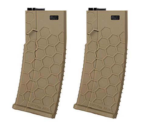 WG - Pack de 2 cargadores de polímero MID para M4 / AR-15, color marrón