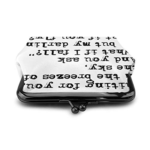 What If You Fly Vintage Typewritten Monedero de cuero Cambio de monedero de beso Cierre Mini Cosméticos Bolsas de Maquillaje para Mujeres y Niñas