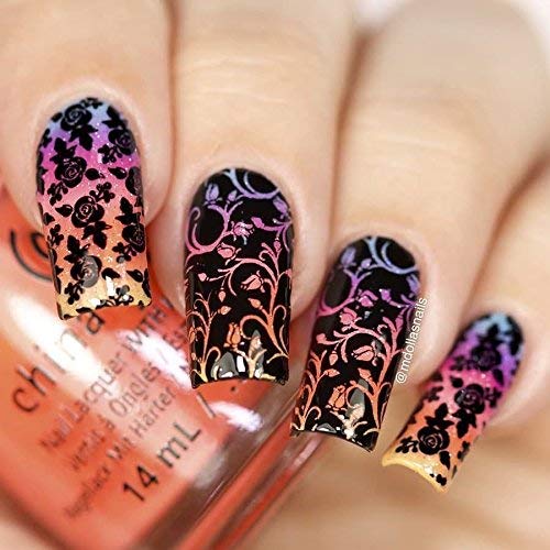 Whats Up Nails - B005 Nature's Beauty Garden Stamping Plate for Nail Art Design