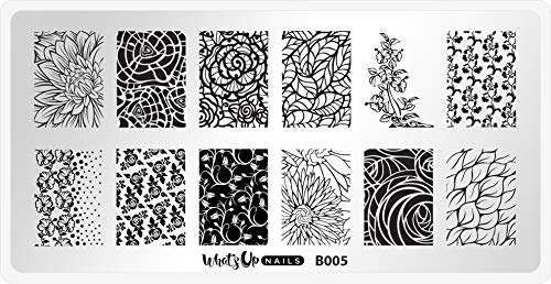 Whats Up Nails - B005 Nature's Beauty Garden Stamping Plate for Nail Art Design