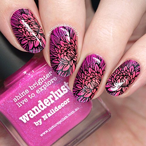 Whats Up Nails - B005 Nature's Beauty Garden Stamping Plate for Nail Art Design