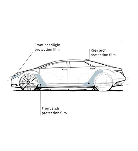 Wheelzone For Ford B-MAX B232 2012 CS0182 Stone Chip Film Láminas Protectoras para Pintura Protection Film Paint Protective Decal Stoneguard - Front Arch + Rear Arch + Headlights