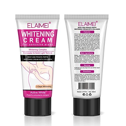 Whitening cream,Crema blanqueadora cuerpo y cara piel negra,axilas,facial, intima,crema blanqueadora natural whitening cream face underarm, 60ml