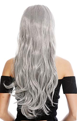 WIG ME UP- 90924-ZA68E Peluca Mujer Carnaval Halloween Pelo Largo Liso Gris Claro