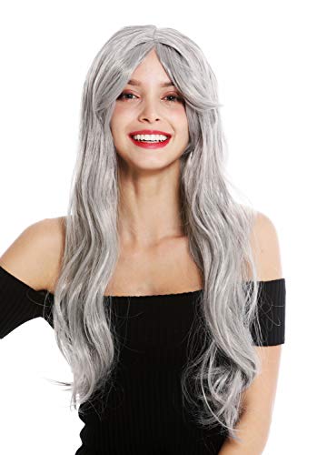 WIG ME UP- 90924-ZA68E Peluca Mujer Carnaval Halloween Pelo Largo Liso Gris Claro