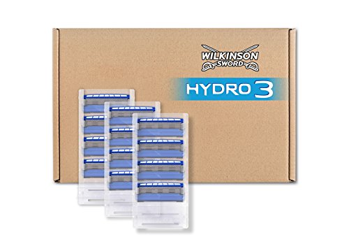 Wilkinson Sword BOX Hydro 3 - Pack 12 Recambio de Cuchillas de Afeitar de 3 Hojas para Hombres, Afeitado Masculino