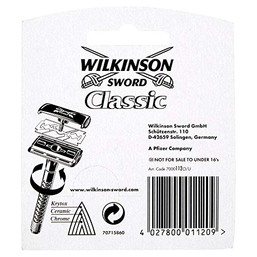 Wilkinson Sword Classic - Cargador de 5 Cuchillas de Afeitar de Doble Filo