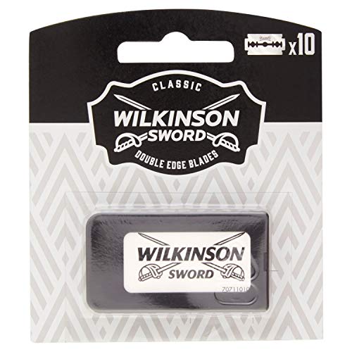 Wilkinson Sword Classic PREMIUM - Recambios de 10 Hojas de Cuchillas de Afeitar para Hombres , Afeitado Clásico Masculino , Doble Filo