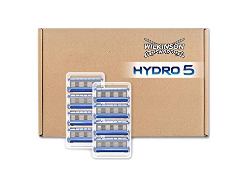 Wilkinson Sword FFP BOX Hydro 5 - Caja de 8 Recambios de Cuchillas de Afeitar de 5 Hojas para Hombres, Recambios Desechables de Afeitado Manual