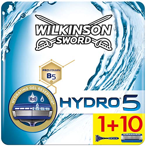 Wilkinson Sword Ffp ECO box Pack Hydro 5 - Kit de afeitado manual con maquinilla de afeitar de 5 hojas para hombre + 11 recambios de cuchillas, cuidado masculino
