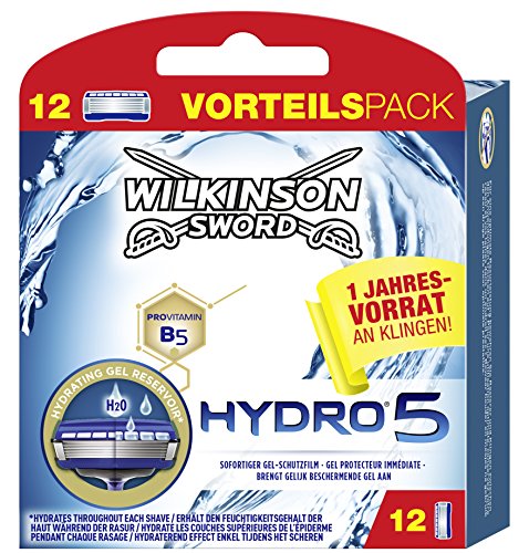 Wilkinson Sword Hydro 5 Año vorats Pack 12 cuchillas de afeitar, 12 unidades