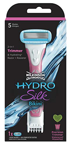 Wilkinson Sword Hydro Silk Bikini maquinilla de afeitar con recortadora y 1 cuchilla de afeitar para mujeres, 1 pieza