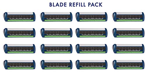 Wilkinson Sword Protector 3 - Pack de 16 Recambios de Cuchillas de Afeitar de 3 Hojas para Hombres, Banda Acondicionadora con Aloe Vera