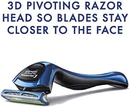 Wilkinson Sword Protector 3 - Pack de 16 Recambios de Cuchillas de Afeitar de 3 Hojas para Hombres, Banda Acondicionadora con Aloe Vera