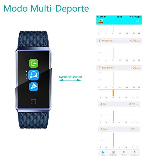 Willful Pulsera Actividad, Impermeable IP68 Pulsera Inteligente con Pulsómetro, Reloj Inteligente para Deporte, Podómetro, Pulsera Deporte para Android y iOS Teléfono móvil para Hombres Mujeres