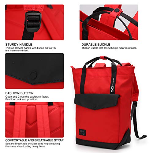 Wind Took Mochilas Escolares Juveniles,Mochila Mujer Trabajo, Mochila portatil 15.6 Pulgadas Moda Gran Capacidad para Mochila colejo Universidad viaja Bolsa de computadora 37x26x10cm-rojo