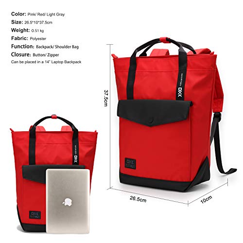 Wind Took Mochilas Escolares Juveniles,Mochila Mujer Trabajo, Mochila portatil 15.6 Pulgadas Moda Gran Capacidad para Mochila colejo Universidad viaja Bolsa de computadora 37x26x10cm-rojo