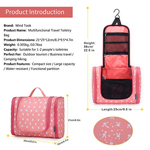 Wind Took Neceser Maquillaje Neceser de Viaje con Colgar Neceser Hombre Bolsas de Aseo Neceser Mujer cosméticos Organizador Accesorios de baño