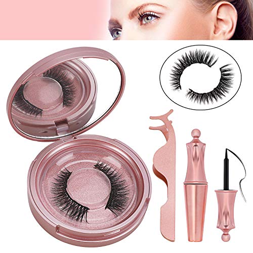 Winpok Pestañas Magnéticas, Magnético delineador Impermeable De Larga Duración, Delineador De Ojos De Larga Duración, Reutilizable Pestañas Falsas Magnéticas Lashes con 5 imanes