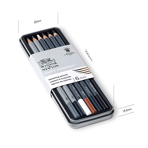 Winsor & Newton Studio Collection Set Lata de Lápices de Dibujo - 6 unidades