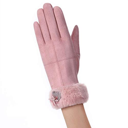 Winter Ms Gloves Plus Velvet Thickening Pantalla táctil Deportes al aire libre Conducción Compras Damas guantes cálidos Tamaño: M (color : 25)
