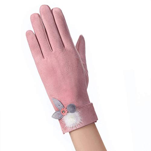 Winter Ms Gloves Plus Velvet Thickening Pantalla táctil Deportes al aire libre Conducción Compras Damas guantes cálidos Tamaño: M (color : 34)
