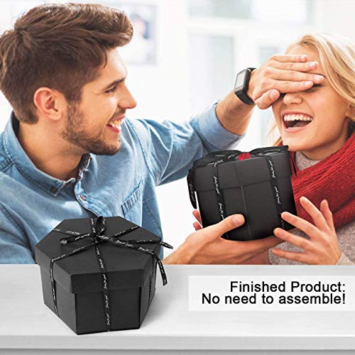 WisFox Explosion Box, Creativo Hecho a Mano Sorpresa Explosión Caja De Regalo Love Memory, Scrapbooking Álbum de Fotos Caja de Regalo para Cumpleaños Día de San Valentín Aniversario Boda Navidad