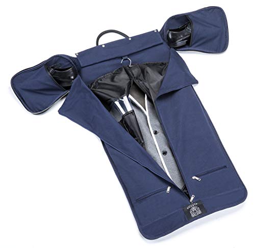 WLDOHO Bolso de Viaje Portatrajes Convertible | Funda de Protección y Transporte para Ropa | Ideal para Viajes de Negocios | Compartimentos Individuales para Zapatos y Accesorios | Negro