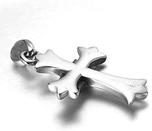 WLHLFL Collar Joyas de Acero Inoxidable Collar para Hombre Vintage Ruby Cross Titanio Colgante de Acero Collar Rojo-Rojo Regalo para Mujeres Hombres Regalos